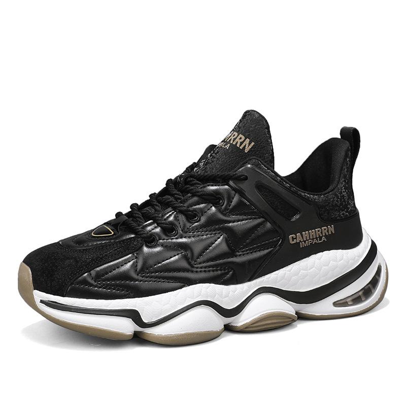 

Korean Casual Shoes Thick Bottom Fashion Versatile Shoes Men Low-top Outdoor Running Sneakers Non-slip Comfort Tide Shoes Tenis 44 чорний