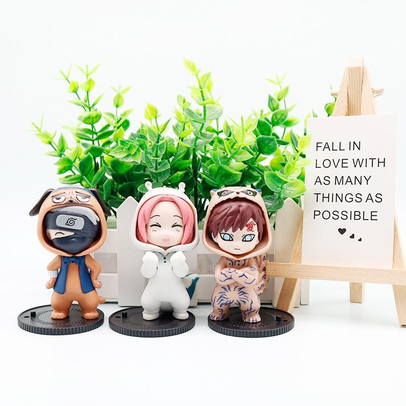 Nouvelle série de pyjamas Naruto Bnfigureq boîte surprise figurine d'action modèle Sasuke Kakashi ornements de décoration de bureau cadeau de Noël jouet