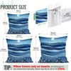 4pcs setblue and white waves Cushions Pillowcase Polyester Cushion Cover Throw Pillow Pillowcover Home Car Sofa Decor