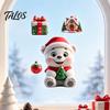 Festive Home Window Decor Christmas Static Clings, Reusable Decals with Santa Snowman Snow Storefront Holiday Ornaments House Designs, Double