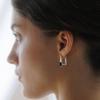 French Retro Copper-Plated Platinum Inlaid Black Agate Water Drop Ear Buckle Earrings Style Niche Design Simple Earrings