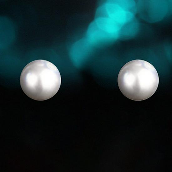 Korean Style 925 Sterling Silver Shell Pearl Two-Way Stud Earrings for Women