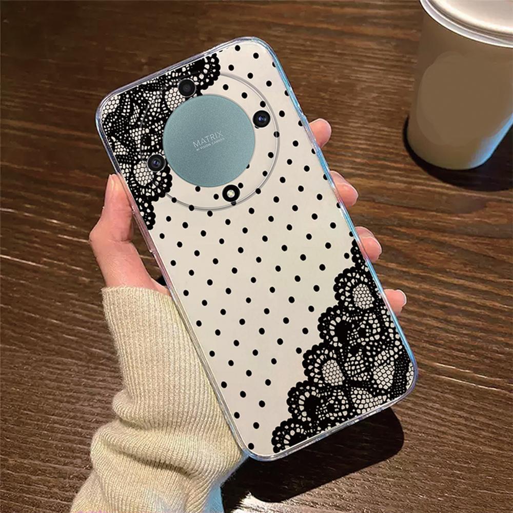 Rose Flower Lavender Oil Painting Phone Case For Honor X9c X9b X9a X8a X8b X8c X7a X7b X7c X6b X7c X7d Transparent Clear Cover