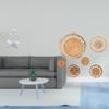 Contemporary Abstract Thinker Sculpture And Unique Rattan Woven Wall Art for Living Room Office