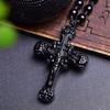 Unisex Hydrating Obsidian Cross Pendant Necklace with Large Quantity Discounts