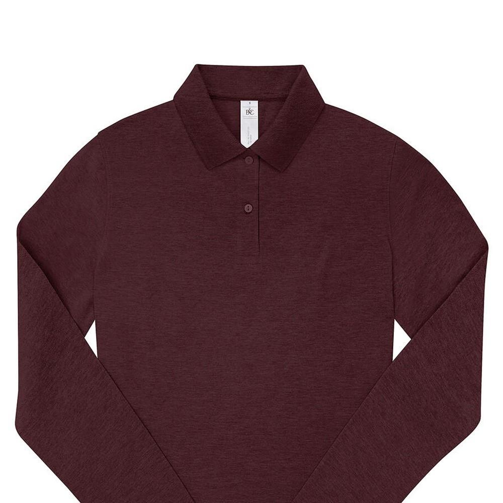 B&C Womens/Ladies My Polo 210 Heather Long-Sleeved Polo Shirt
