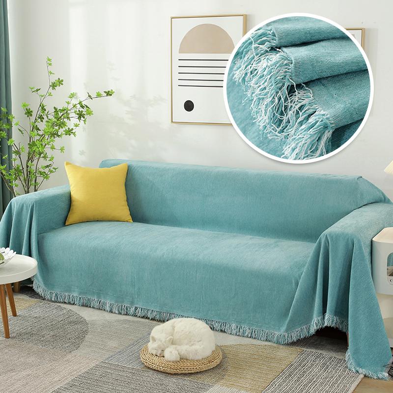 Universal Sofa Towel Solid Fringe Sofa Napkin Summer Camping Blanket Shawl Cloth Full Cover Sofa Cushion Nordic Style Home Hotel