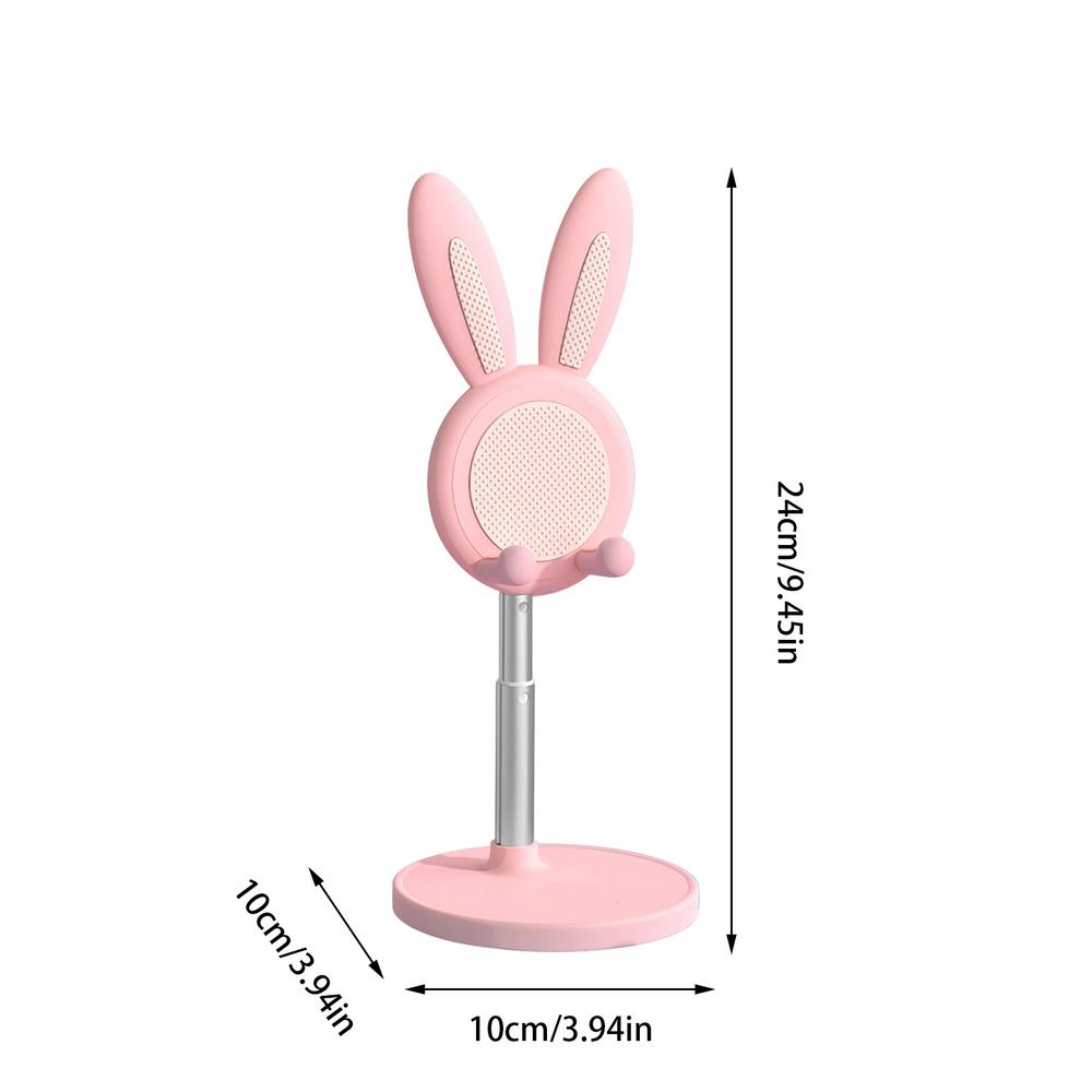 Cartoon Bunny Desktop Mobile Phone Holder Stand Smartphone Tablet Bracket Adjustable Telescopic Lifting Lazy Bracket