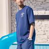 Anta Crew Neck Fitted Straight Fit Short Sleeved T Shirt Men's Dark Navy Blue 952328102-2