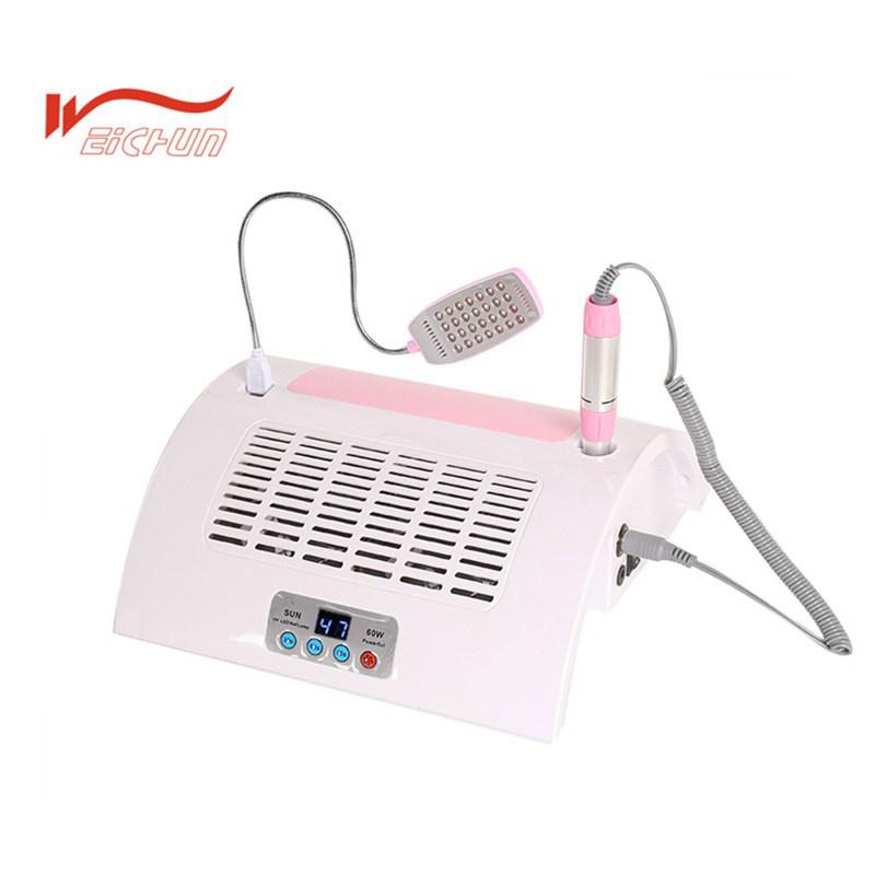 Multifunctional Nail Machine: Dust Collector, Grinder, USB Light, Hand Rest, Nail Art & Removal Tool