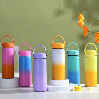 Stainless Steel Sports Kettle Gradually Change Color Portable Bottle Water Cup Outdoor Thermos Cup