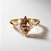 Light luxury style hot sale inlaid horse eye shape synthetic zircon women's ring gold women's ring manufacturer