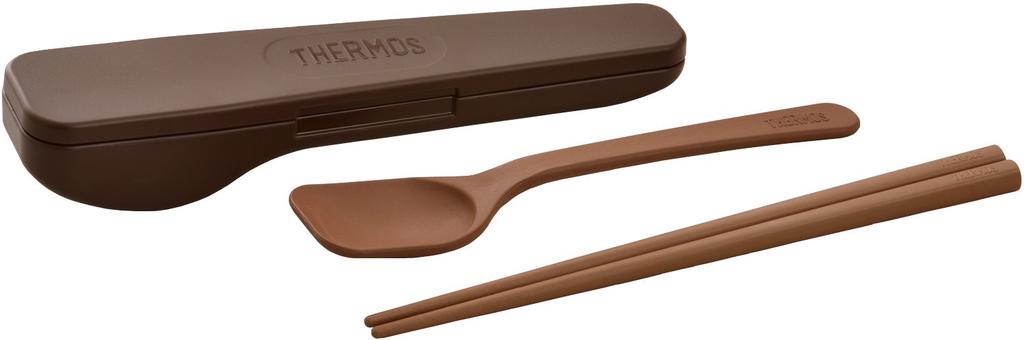 Thermos Spoon and Chopsticks BW Set, Brown, CPE-001