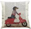 Cartoon Hundemattenbezug Dackelmuster Leinen Kissenbezug Auto Schlafzimmer Sofa Kinderzimmer Dekokissenbezug 45*45cm