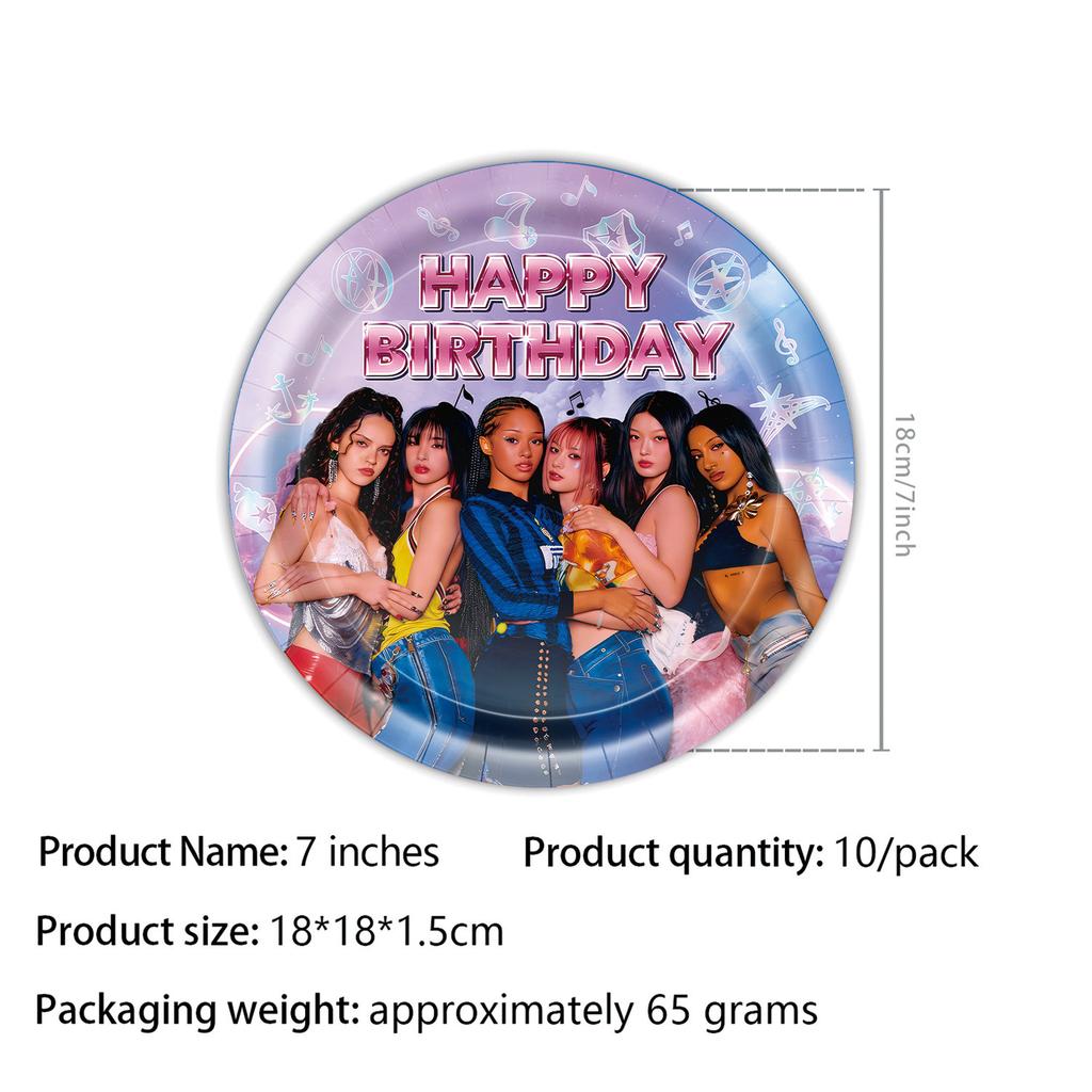 K&Katseye Birthday Party Supplies For Kpop Decor Girl Fans Plate Cup Napkin Topper Balloon Party Decoration Baby Shower Gift