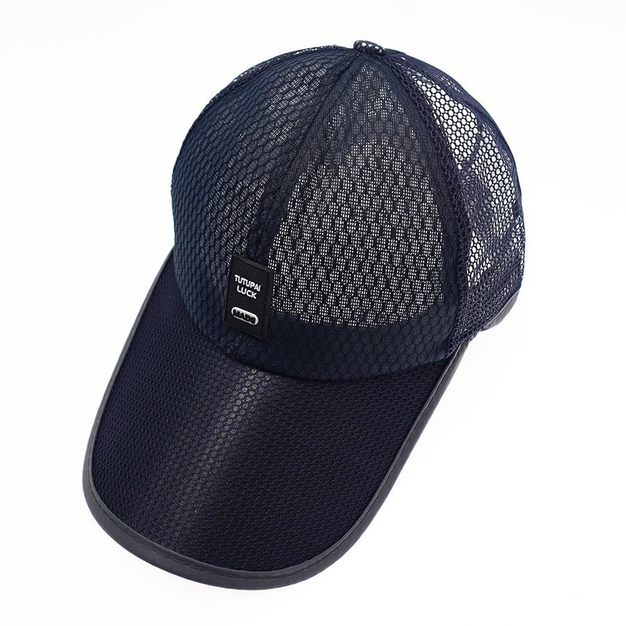 

Летняя кепка с козырьком для мужчин, дышащая шляпа от солнца для женщин, простая бейсболка с большими полями для рыбалки и спорта one size темно-синий