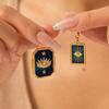 European-American Stainless Steel Tarot Card Pendant - Versatile, Non-Fading, DIY Jewelry Accessory for Women