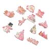 36pcs Xmas Hanging Wooden Ornaments Santa Snowman Xmas Tree Decorations Pendants Tags with Rope for