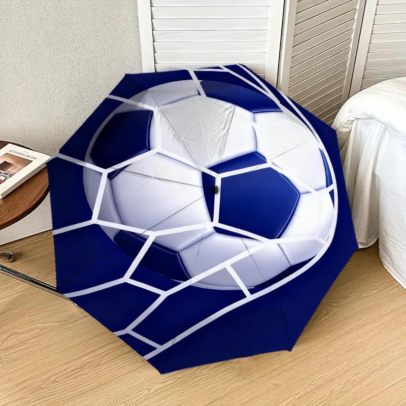 1pc Soccer Goal Pattern Umbrella Design Automatic Opening and Closing Umbrella, High-quality Travel Umbrella,  C1128217