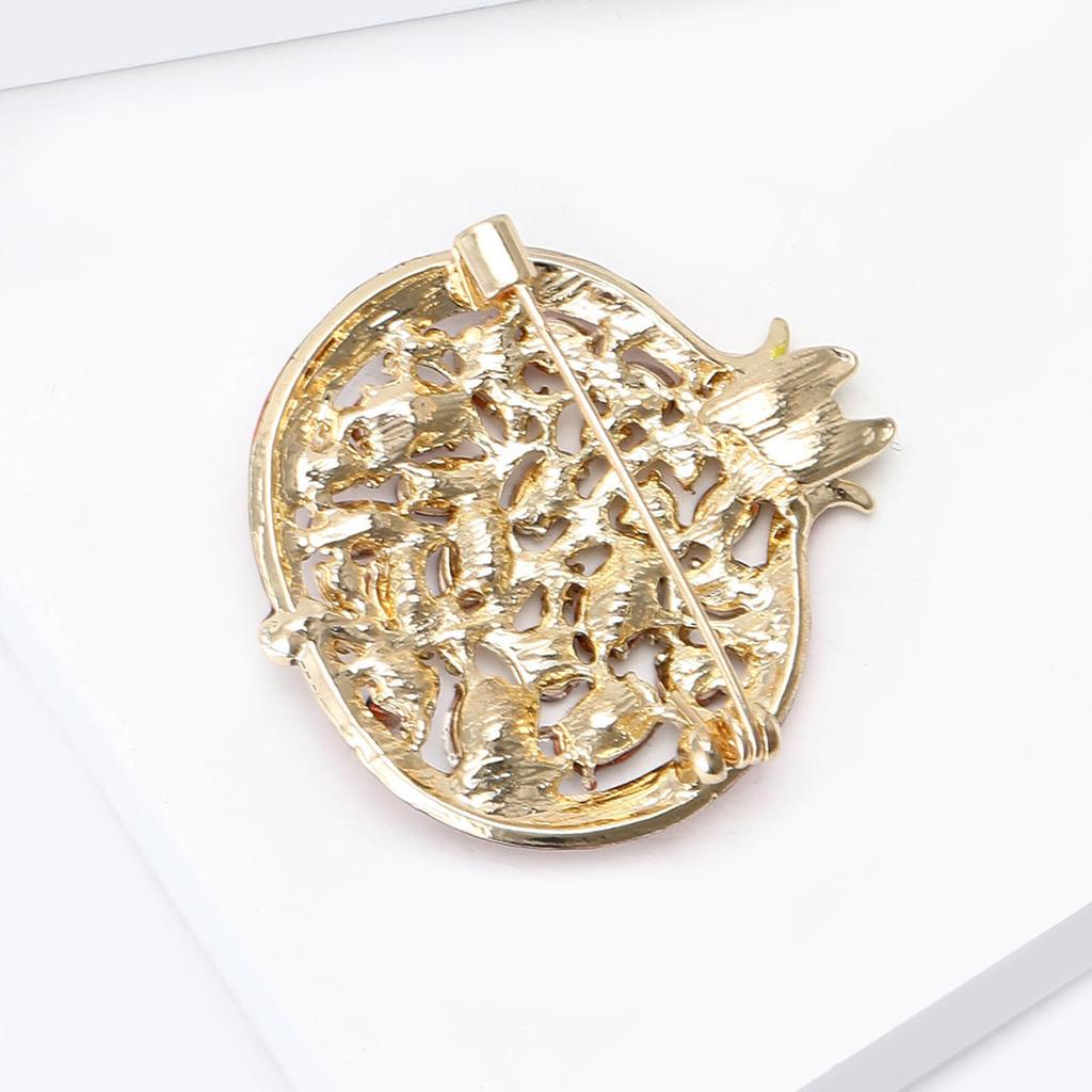 Stilvolle Strass-Granatapfel-Broschen für Damen Unisex Obstpflanzen-Anstecker Event Party Neue Geschenke Schmuck Dekoration Zubehör