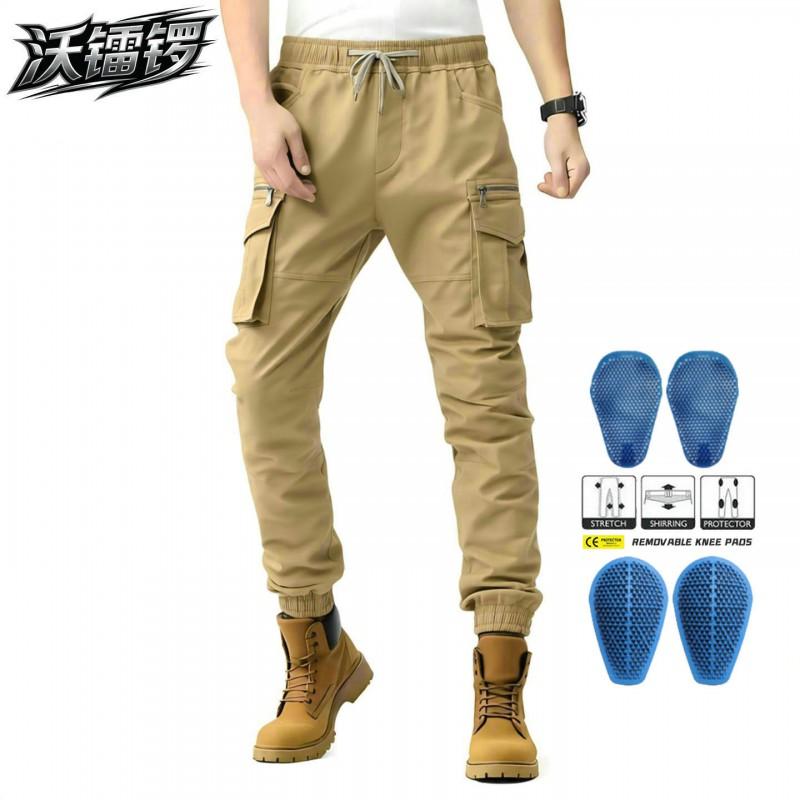 VOLERO Motorcycle Riding Pants Unisex Tactical Multi-pocket Cargo Biker Trousers Cycling