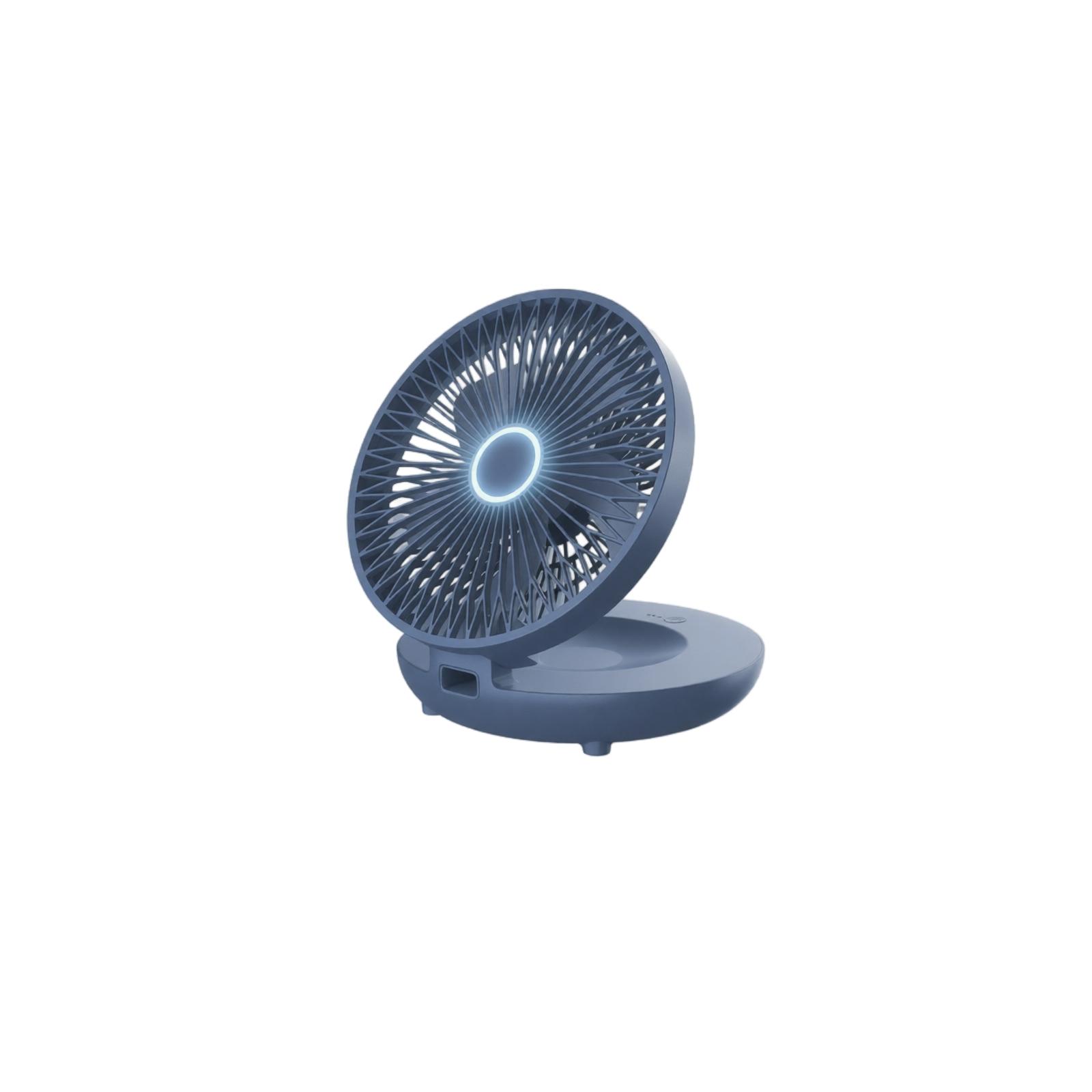 

Portable Small Fan with 3-Speed Silent Adjustment Foldable Design 90 Degree Adjustable Angle for Desk and Wall Use Compact Storage one size синий