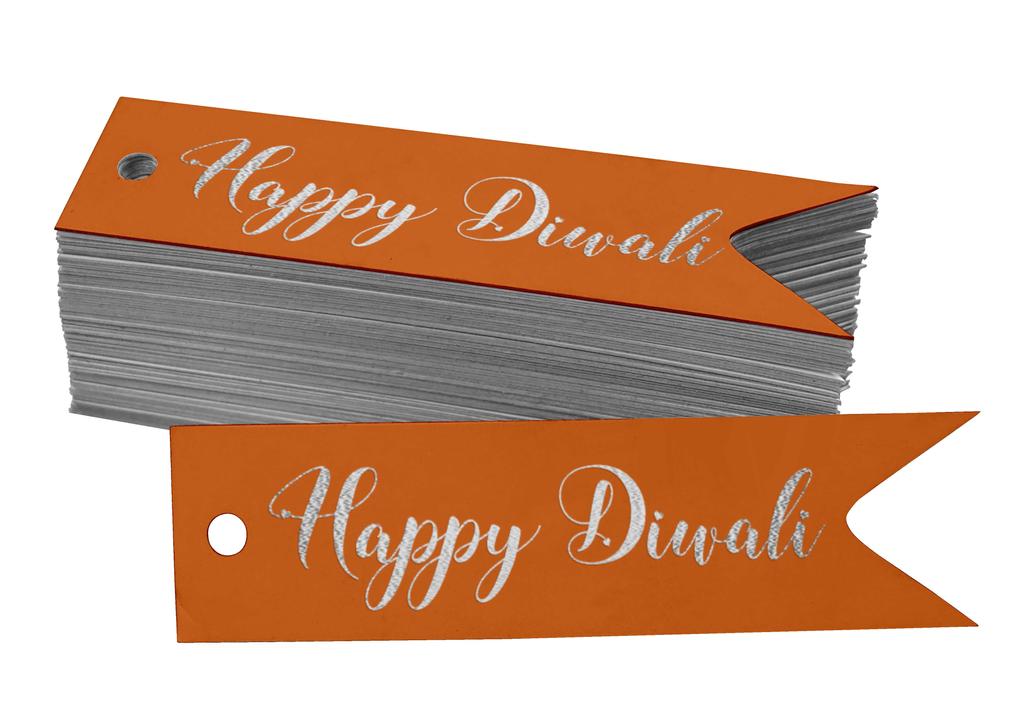 Inkdotpot Pack Of 100 Happy Diwali Favor Paper Tags Craft Real Gold Foil Hang