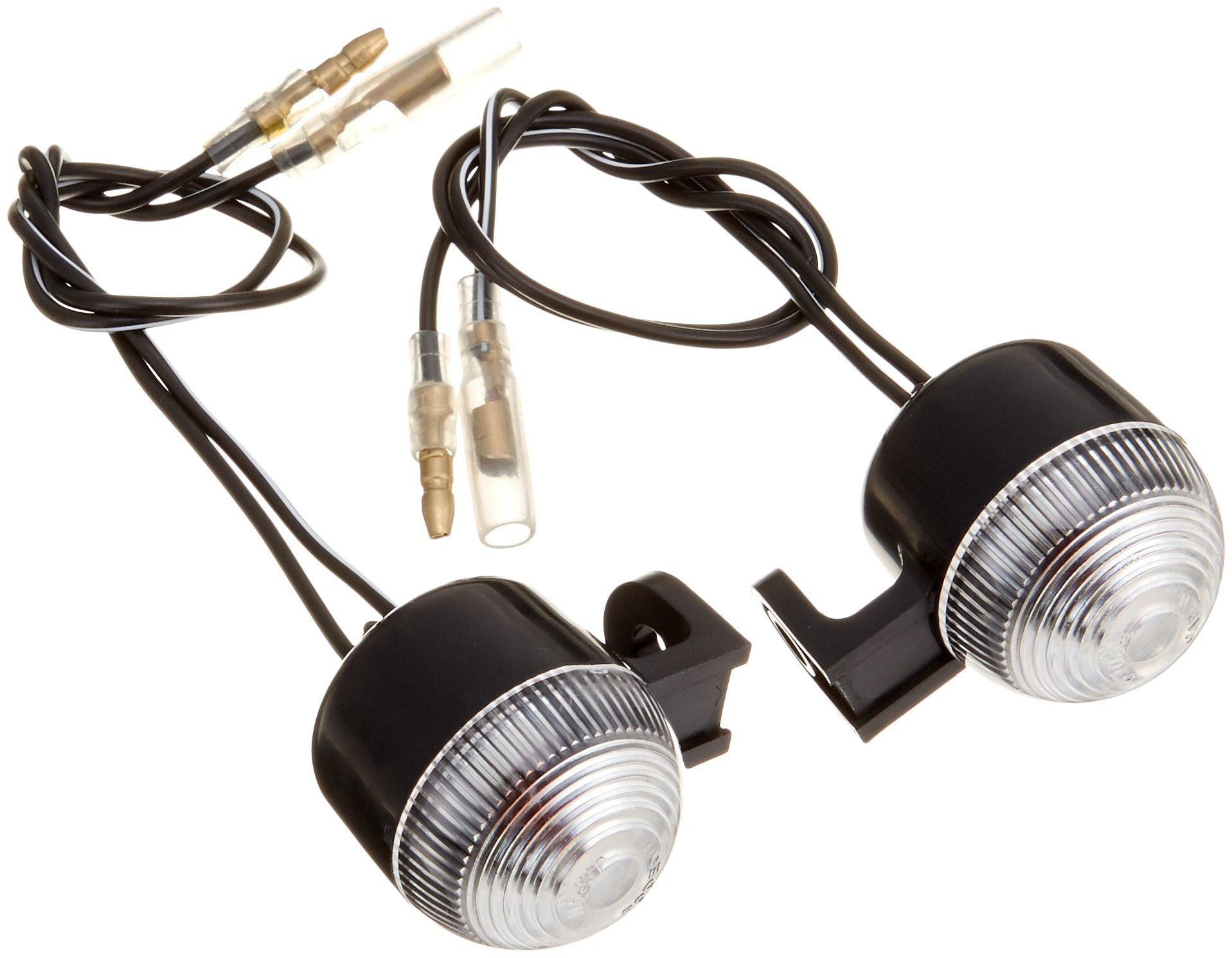 

Kitaco 102-80-0500-20 Warren Mini Turn Signal Set, Clear Lens/Single Sphere чёрный