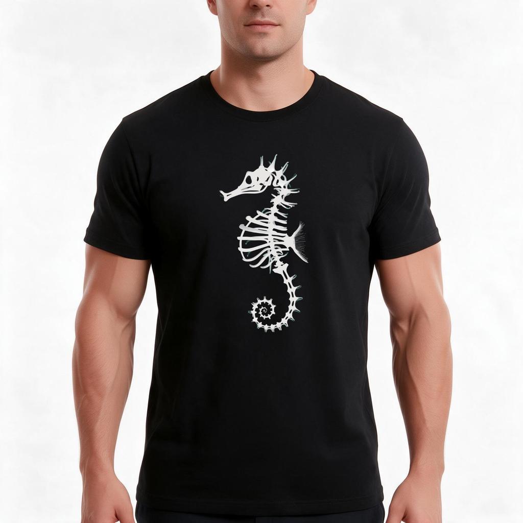 Seahorse Tshirt Summer Casual Cotton Tee Oversized Streetwear Tops Vintage Graphic Print Loose Fit Short Sleeve