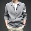Hot-selling Lapel Men's Knitted Cardigan 2025 Autumn and Winter New Fashion Casual Loose Sweater Jacket Men