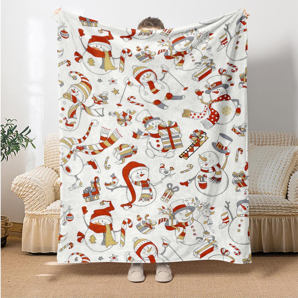 Festive Christmas  Flannel Thin Blankets Cozy Patterns for A Merry Holiday Flannel Blanket New Year Home Decoration Gift