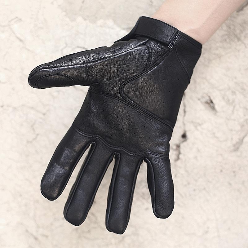 Leather Gloves Men's Locomotive Cowhide Cycling Driving Men's Sheepskin Household Cycling Motorcycle Motorcycle Retro Gloves