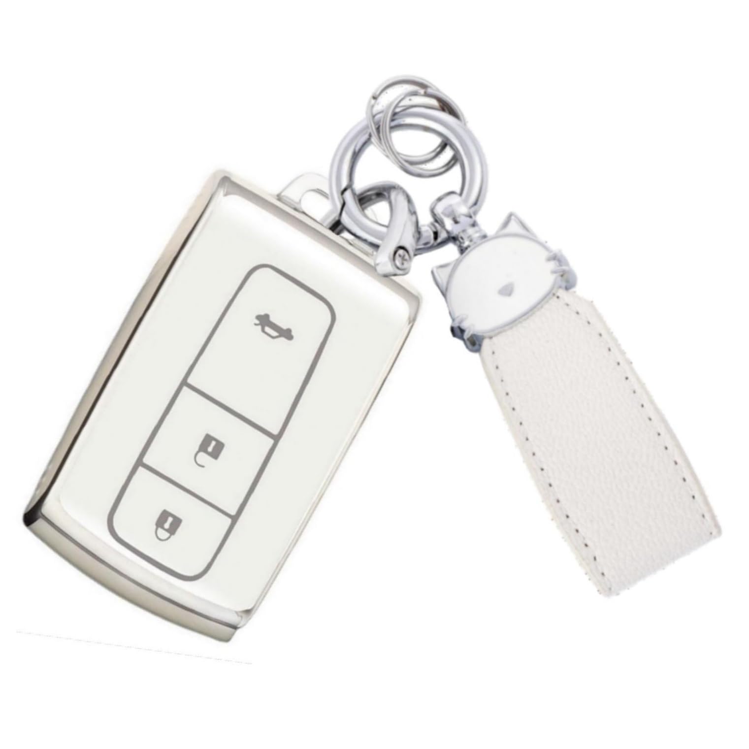 

ZANEKO Чехол для ключей Совместимый с Toyota Rise Roomy Чехол для ключа для Daihatsu Rocky Новый Suitable for Toyota Y белый