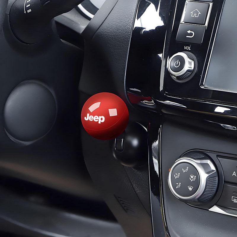 1Pcs Car Logo Push Start Button Lever Creative Protective Cover For JEEP Grand Cherokee WK WK2 KJ KK KL Commander XK Renegade