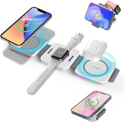 Składana magnetyczna bezprzewodowa ładowarka 3 w 1 do iPhone'a 14 13 12 11 Pro Max Samsung Huawei Xiaomi Przenośna szybka ładowarka Qi do Apple Watch 8 7 6 AirPods