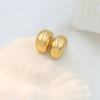 Personalized Titanium Steel Semicircular Hollow Stud Earrings Jewelry Premium Sense 18K Electroplated Geometric Earrings