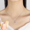 925 Sterling Silver Fashion Light Luxury Bow Zircon Pendant Necklace Birthday Party Anniversary Gift