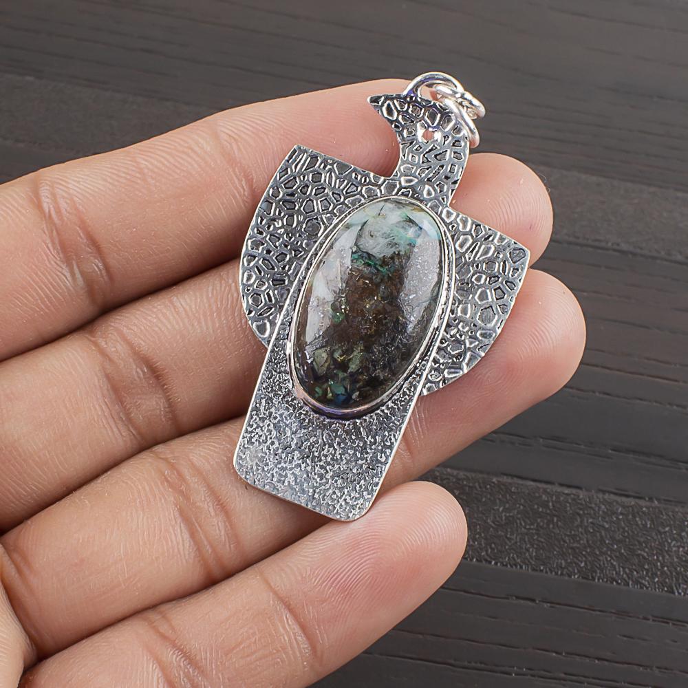 

Natural Azurite Gemstone 925 Sterling Silver Jewelry Designer Pendant 2.04 AJP-2289