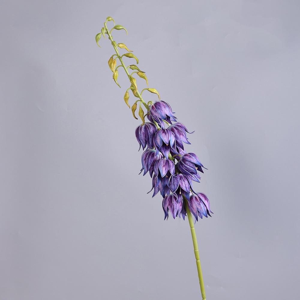 

Realistic Touch Yucca Flower Branch Plastic Hanging Bell Flower Event Decoration темно-фиолетового