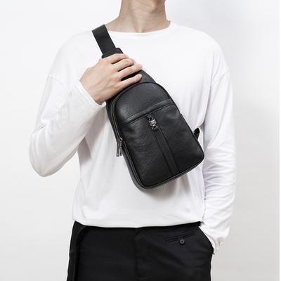 Herren Sommer Echtleder Brusttasche Mode Einfache Umhängetasche Mehrschichtige Oberschicht Rindsledertasche