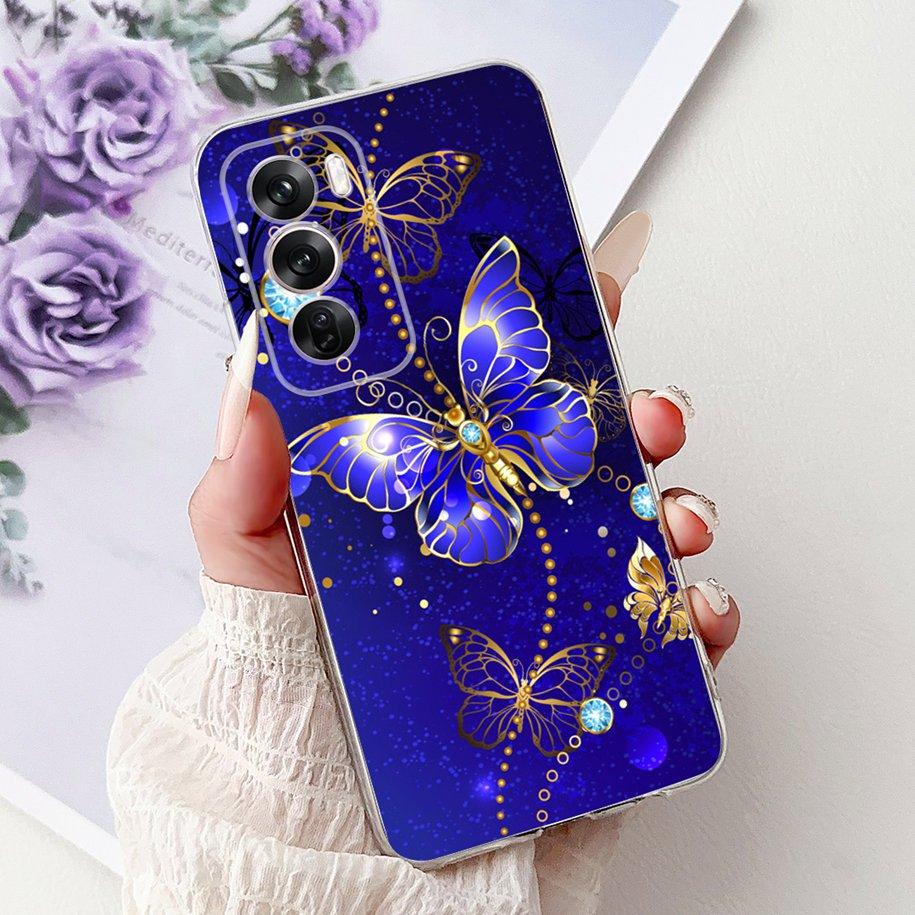 For OPPO Reno12 Pro 5G Case CPH2629 Cover Transparent Silicone Fashion Butterfly Soft Case For Reno 12 CPH2625 Reno 12Pro Fundas
