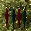 6Pcs Flocked Christmas Flocked Balls Set Plastic Hanging Decorations  Tree Decoration