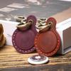 Airtag Leather Protective Case Keychain Vintage Pets Tracker Case Anti-Loss Locator Holder Access Card Holder