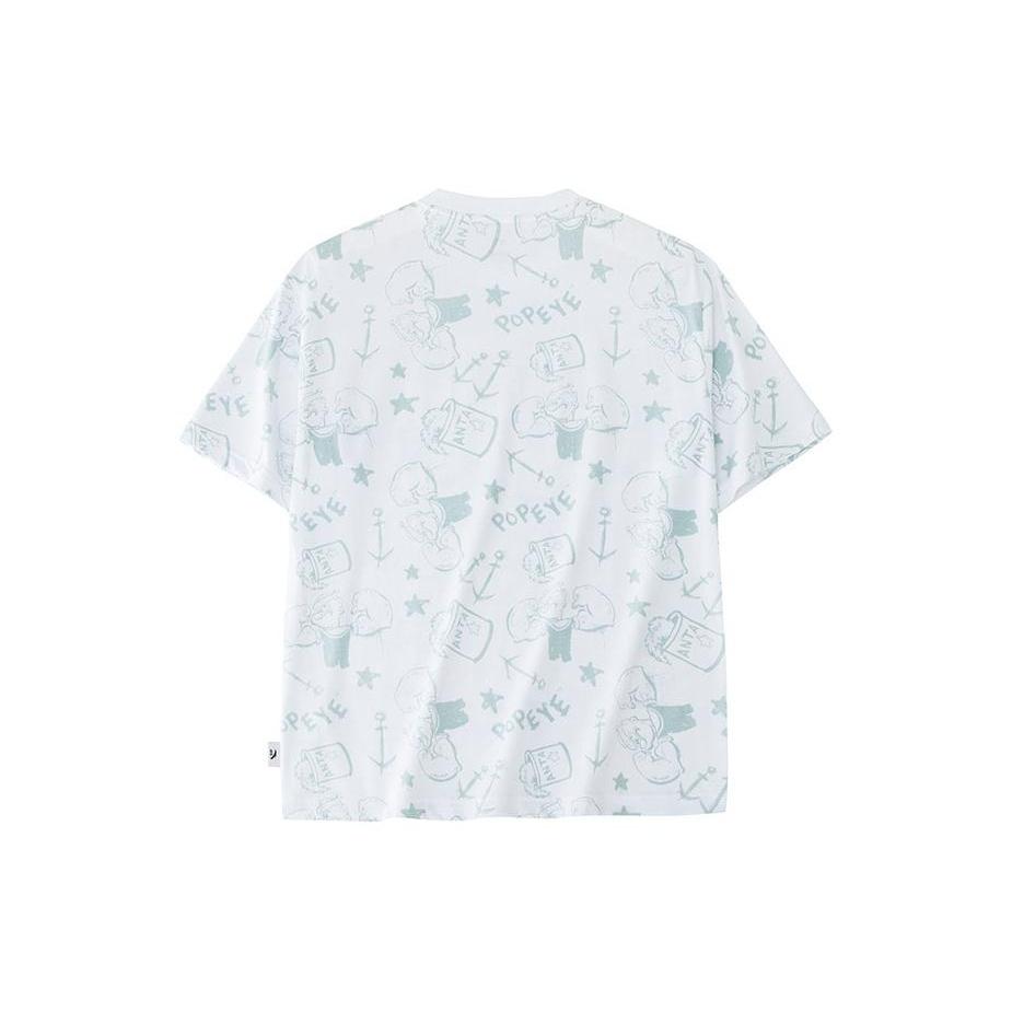 Anta X POPEYE T Shirt Men's Pure White/All Over Print 152428155-1