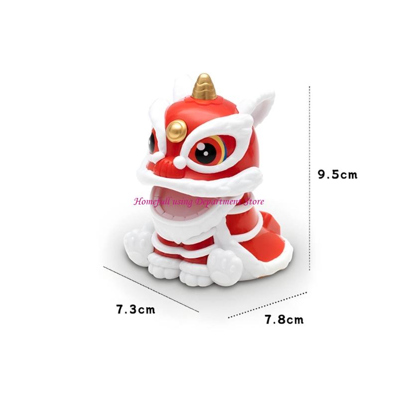 Lucky Lions Dance Solar Car Decoration Traditional Festival Dashboards Ornament Easy Installation For Home And Vehicle