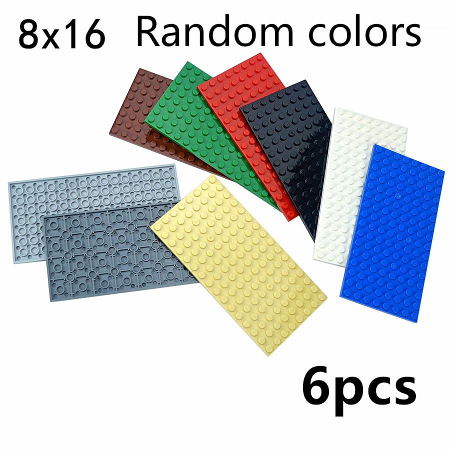 6Pcs MOC 8x16 Dots Thin Building Block Base Plate 92438 High-Tech Educational Bricks Toy