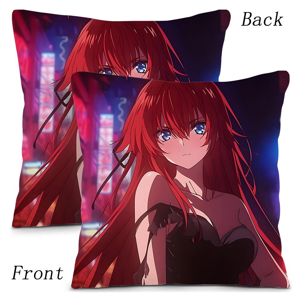 R-Rias G-Gremory Pillow Covers Cartoon Sofa Decorative Home Double-Sided Printing Short Plush Cute Cushion Cover
