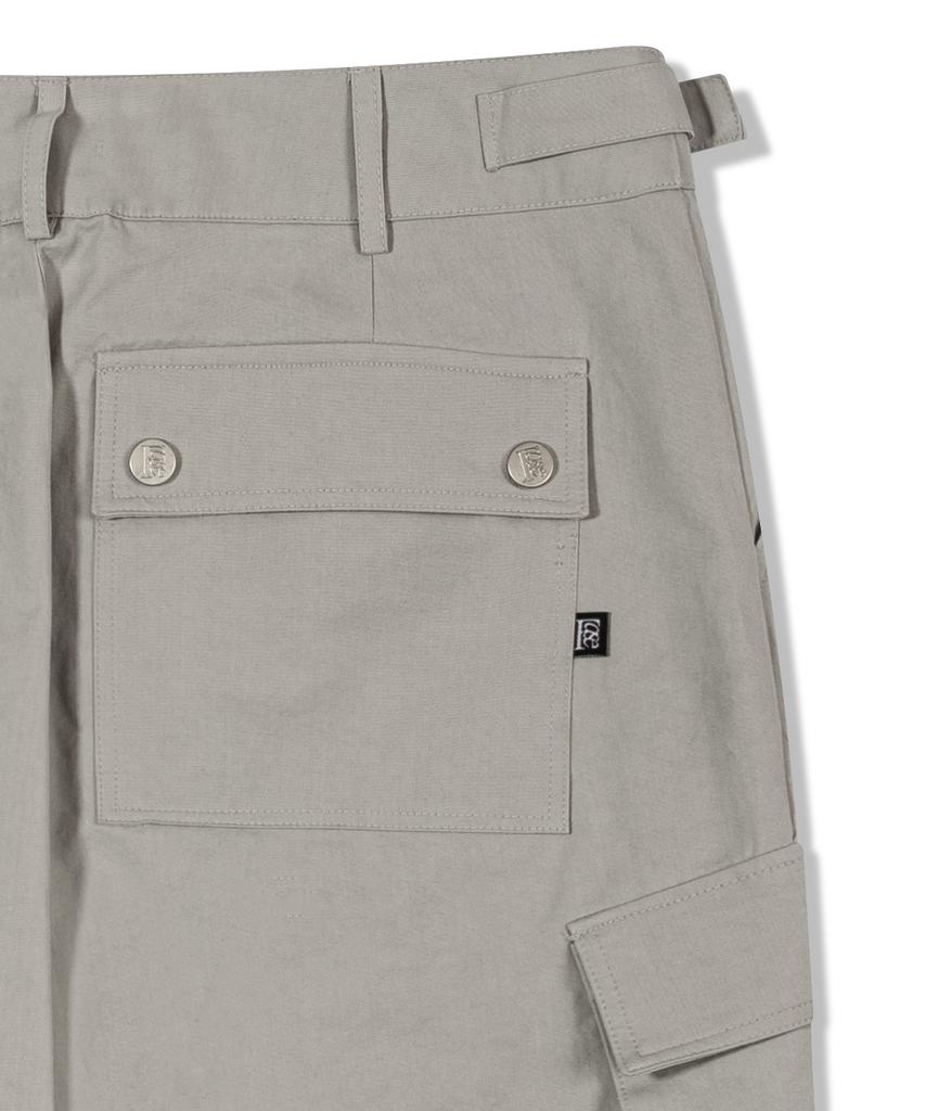 FASE F Symbol Label Cargo Pants - Light Grey