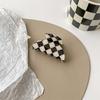 Black & White Checkerboard Shark Hair Clip - Elegant Summer Accessory
