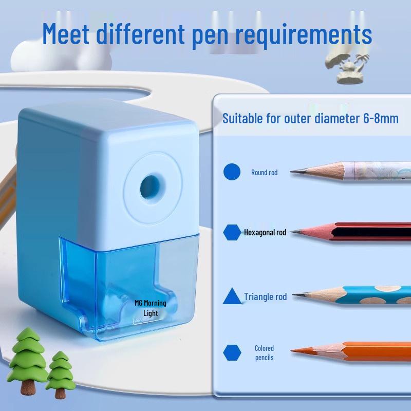 Automatic & Manual Pencil Sharpener for Kids – Morning Light Lead Feed & Retract